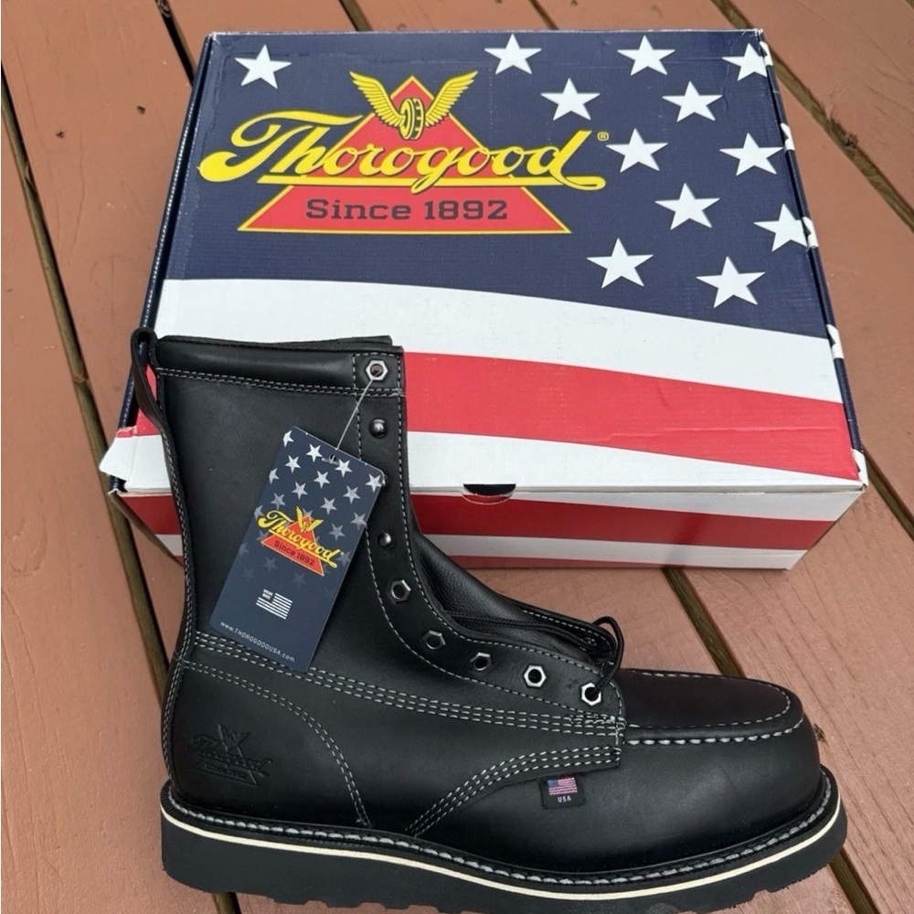 Thorogood Black Men's Steel Toe Work Boots